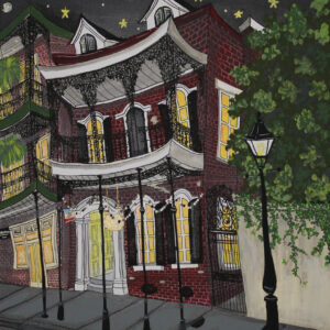 2-Story Brick House at Night (Prints)