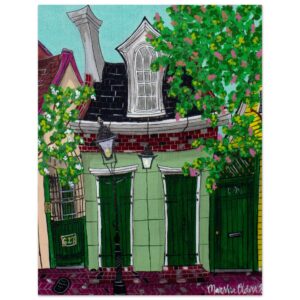 Dark Green Hurricane Shutters and Brick Shotgun (Prints)